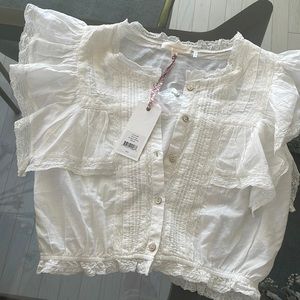 LoveShackFancy Nora Top - White